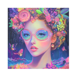 Impresión En Metal Neon Garden Goddess