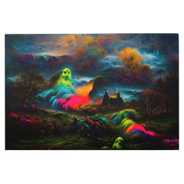 Impresión En Metal Neon Ghosts en un entorno de fantasía