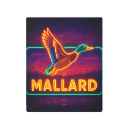 Impresión En Metal Neon Mallard Sign