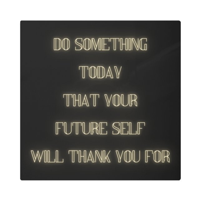 Impresión En Metal Neon Motivational Cita Wall Art (Anverso)