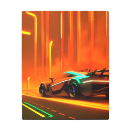 Impresión En Metal Neon Race Night 3000 - Ken Gage Art