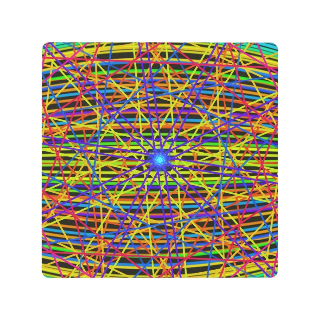 Impresión En Metal Neon Web Fractal (Anverso)