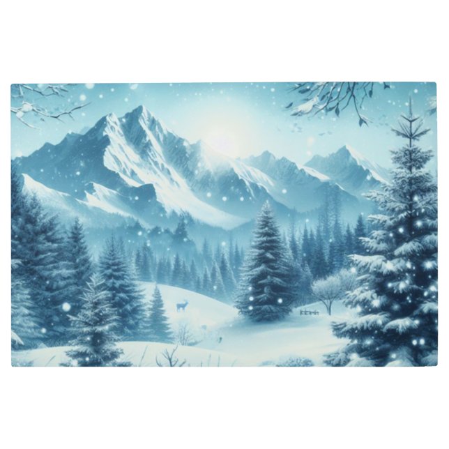 Impresión En Metal Nevada Winter Mountain (Anverso)