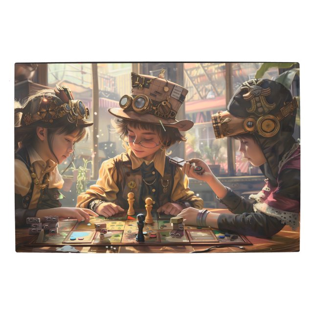 Impresión En Metal Niños Steampunk (Anverso)