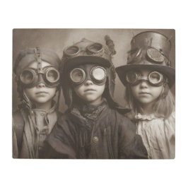 Impresión En Metal Niños Steampunk