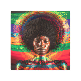 Impresión En Metal No toques mi cabello negro Melanin afro reina coro