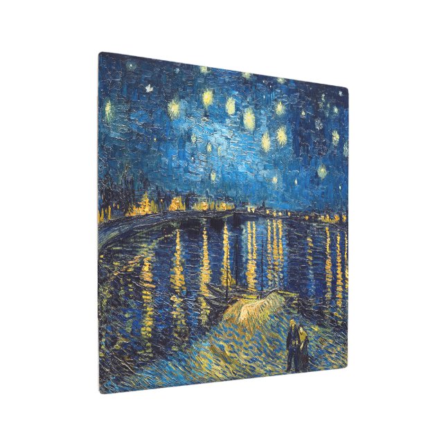 Impresión En Metal Noche estrellada en el Ródano | Van Gogh | (Angulado)