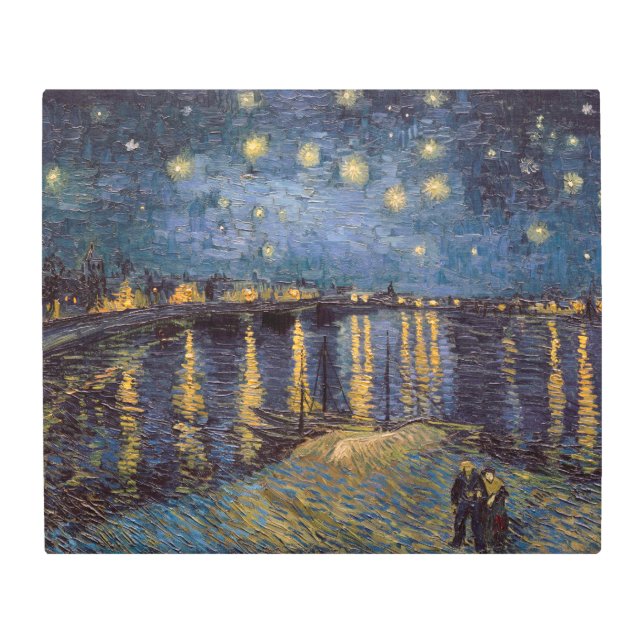 Impresión En Metal Noche estrellada sobre el río Ródano por Vincent V (Anverso)