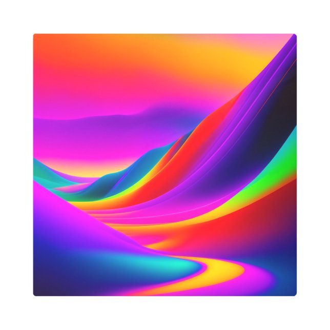 Impresión En Metal "Noches Luminosas" Pintura de IA (Anverso)