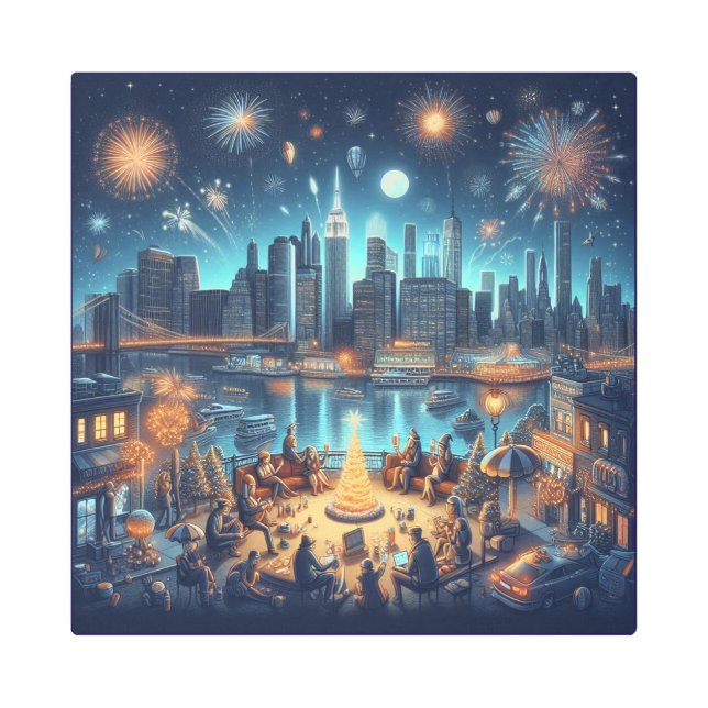 Impresión En Metal Nochevieja en Nueva York (Anverso)