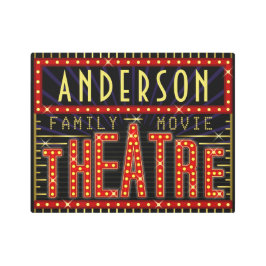 Impresión En Metal Nombre de encargo V2 del cine el | del hogar de la