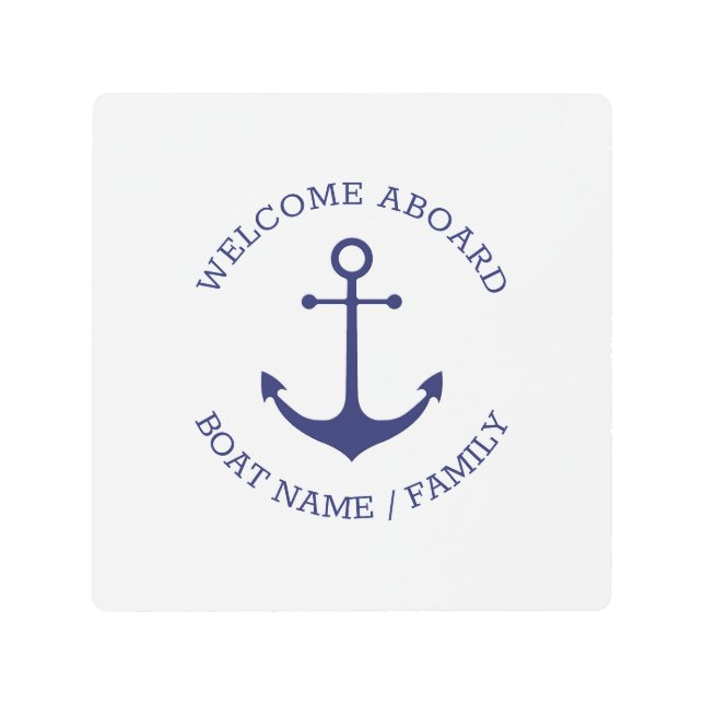 Impresión En Metal Nombre del barco personalizado Bienvenido Aboard a (Anverso)