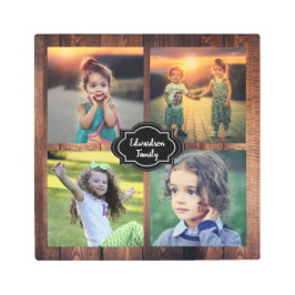 Impresión En Metal Nombre del monograma de la familia de la madera rú