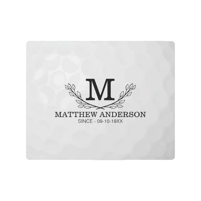 Impresión En Metal Nombre del patrón de bola de golf personalizado Mo (Anverso)