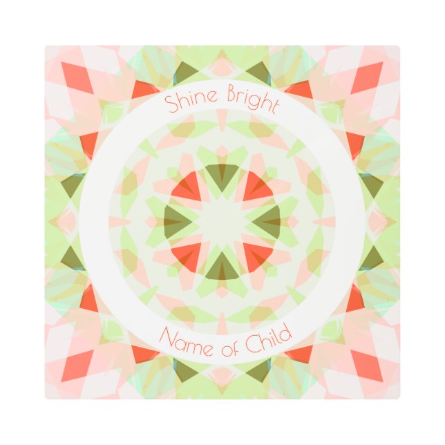 Impresión En Metal Nombre personalizado de estrella brillante roja ve (Anverso)