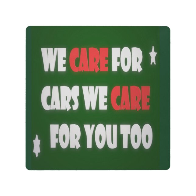 Impresión En Metal Nos Preocupamos De Los Coches (Anverso)
