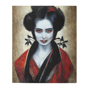Impresión En Metal Nosferatu Geisha Retrato De Un Vampiro