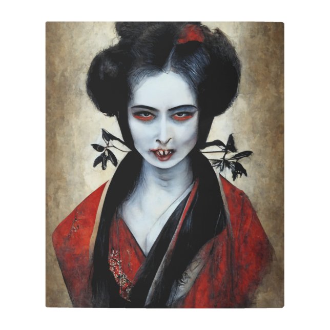 Impresión En Metal Nosferatu Geisha | Retrato De Un Vampiro (Anverso)