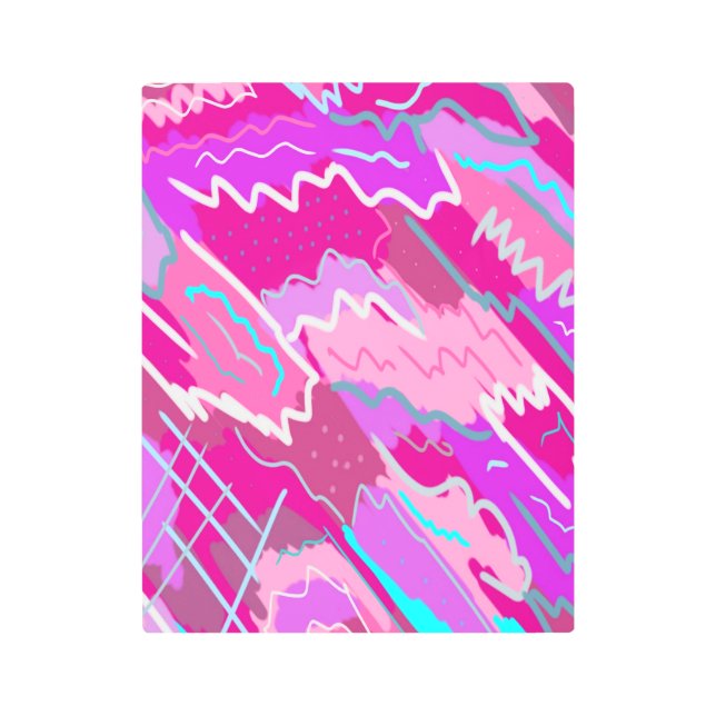 Impresión En Metal Nostalgia de Nostalgia Pop Art en Magenta (Anverso)