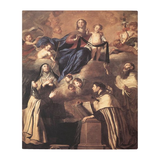 Impresión En Metal Nuestra Señora del Monte Carmel 1641 (Anverso)