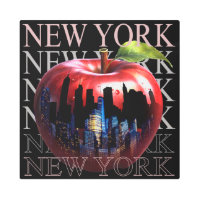 Nueva York La gran ciudad de la silueta de frutas 