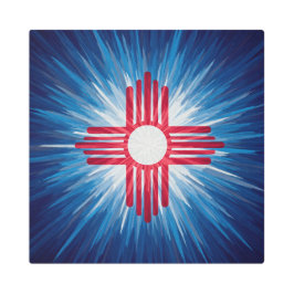 Impresión En Metal Nuevo México Blanco Rojo y Azul