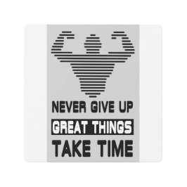 Impresión En Metal Nunca dar citas motivacionales de Fitness