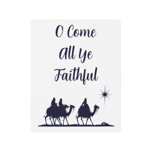 Impresión En Metal O Vengan Todos Fieles Minimalistas