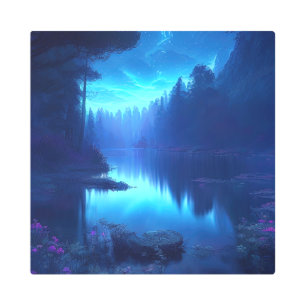 Impresión En Metal Oasis forestal encantado