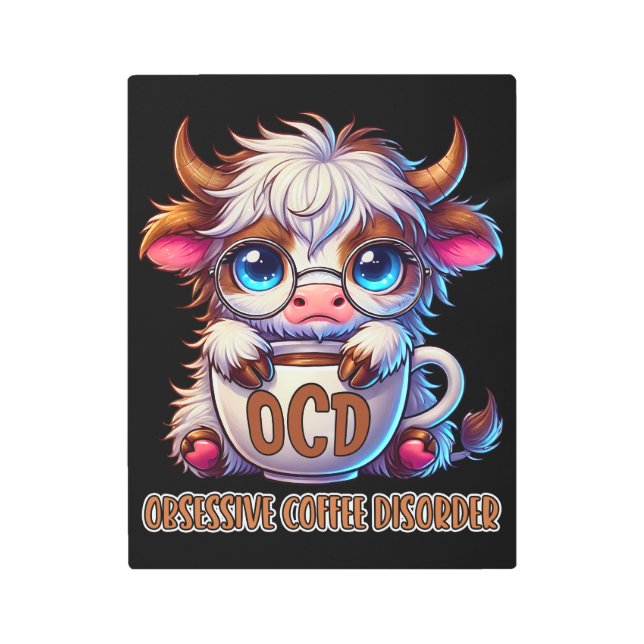 Impresión En Metal Obsessive Coffee Disorder  (Anverso)