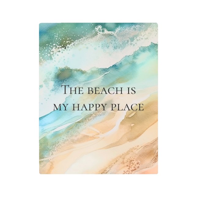 Impresión En Metal Océano de playa (Anverso)