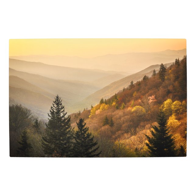 Impresión En Metal Oconaluftee Valley Overlook | Carolina del Norte (Anverso)