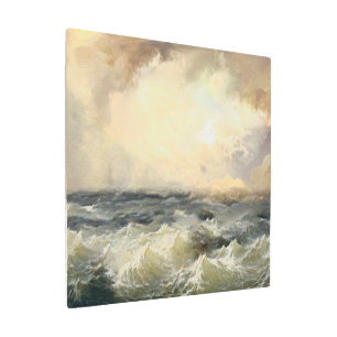 Impresión En Metal Olas de tormenta oceánica