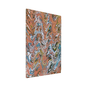 Impresión En Metal Olas en color rojo y azul de barro acrílico Resume