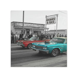Impresión En Metal Old Fashioned Drag Racing Metal Wall Art