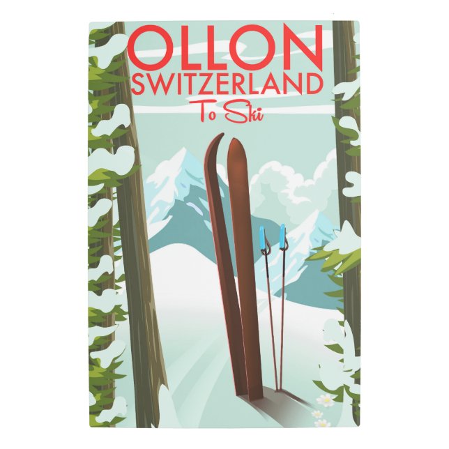 Impresión En Metal Ollon Swiss Ski (Anverso)
