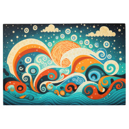 Impresión En Metal Ondas oceánicas estéticas