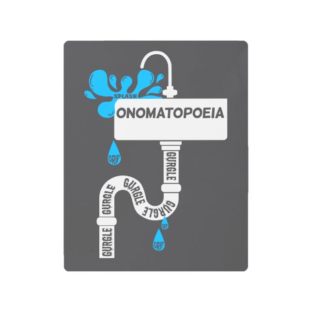 Impresión En Metal Onomatopoyía, escritura creativa o poesía (Anverso)