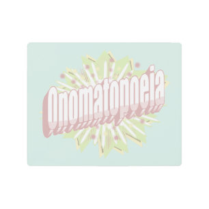 Impresión En Metal Onomatopoyía Explosión Idioma Inglés