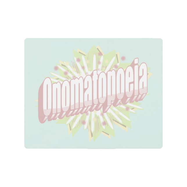 Impresión En Metal Onomatopoyía Explosión Idioma Inglés (Anverso)