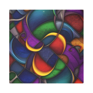 Impresión En Metal Opulent Mosaic Waves — Vibrant Abstract Metal Wall