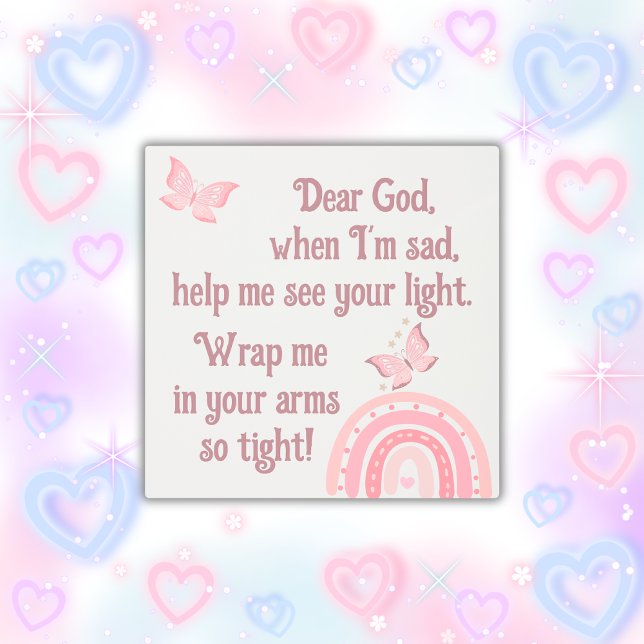 Impresión En Metal Oración cristiana para niños rosados | (Subido por el creador)