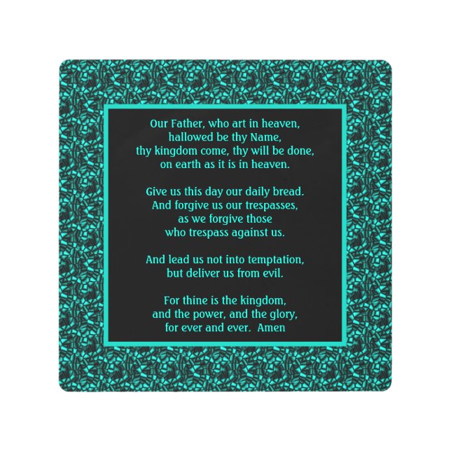 Impresión En Metal Oración del Señor Nuestro Padre Resumen Frontera   (Anverso)