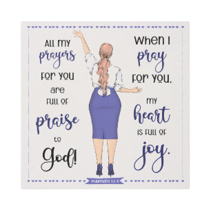 Impresión En Metal Oración Filipinas 1:3-4