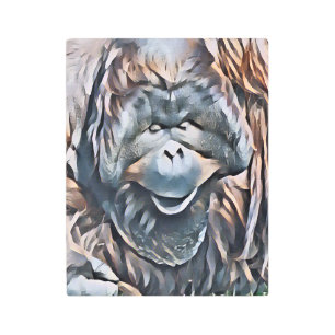 IMPRESIÓN EN METAL ORANGUTAN