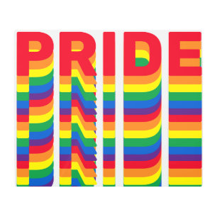 Impresión En Metal Orgullo lgbt lgbtq queer patrón retro arco iris ga