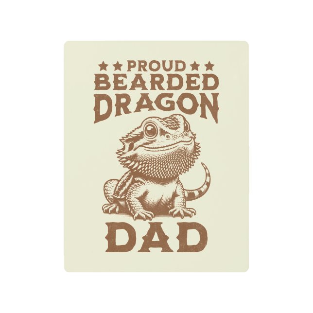 Impresión En Metal Orgulloso Dragon Dad Reptile Lover (Anverso)