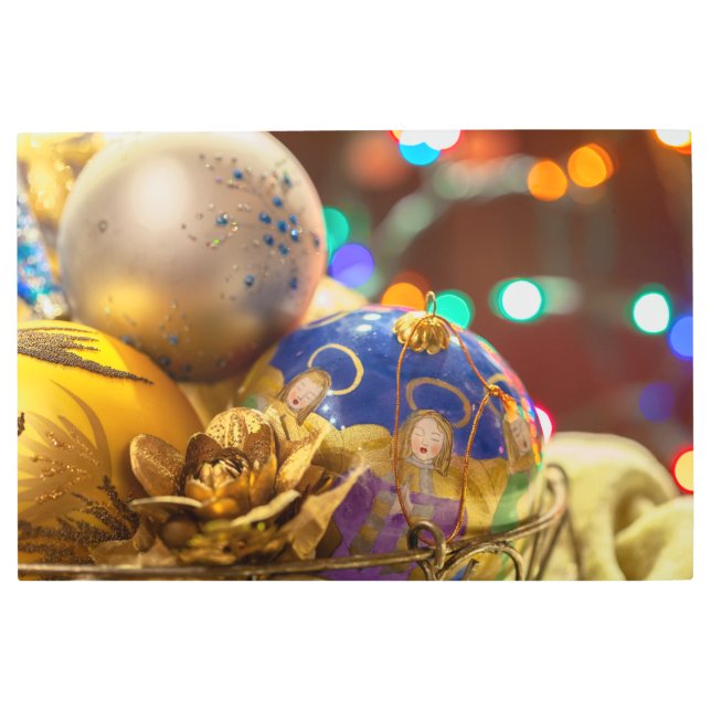 Impresión En Metal Ornamentos de Navidad con ángeles (Anverso)