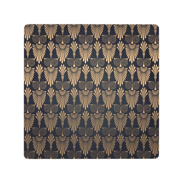 Impresión En Metal Oro negro Art Deco: Retro. (Anverso)