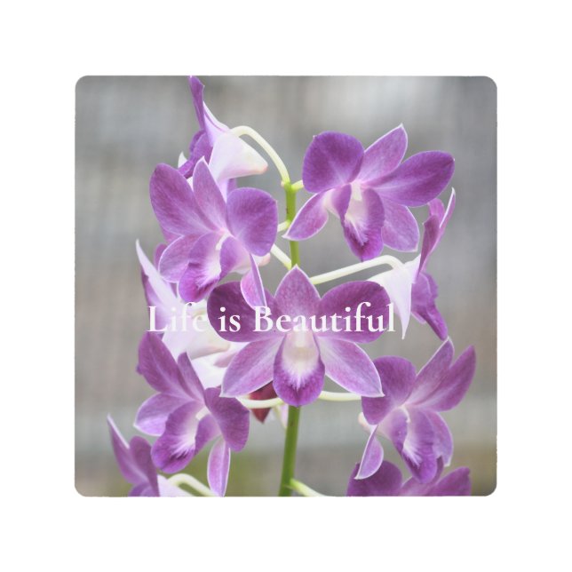 Impresión En Metal Orquídeas Púrpura Kauai Hawaii (Anverso)